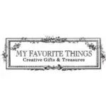 My Favorite Things logo, decorative frame design.