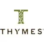 Thymes logo with stylized leaf design.